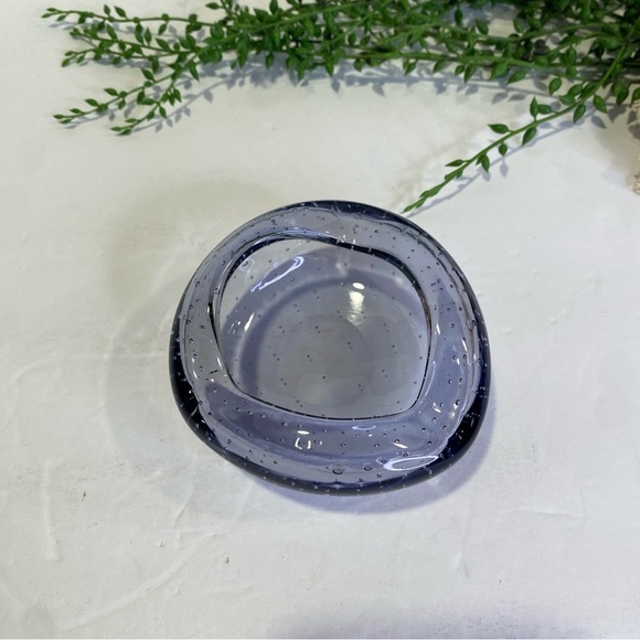 Vintage Purple Controlled Bubble Bullicante Ashtray Trinket Dish Glass Bowl - Picture 2 of 8